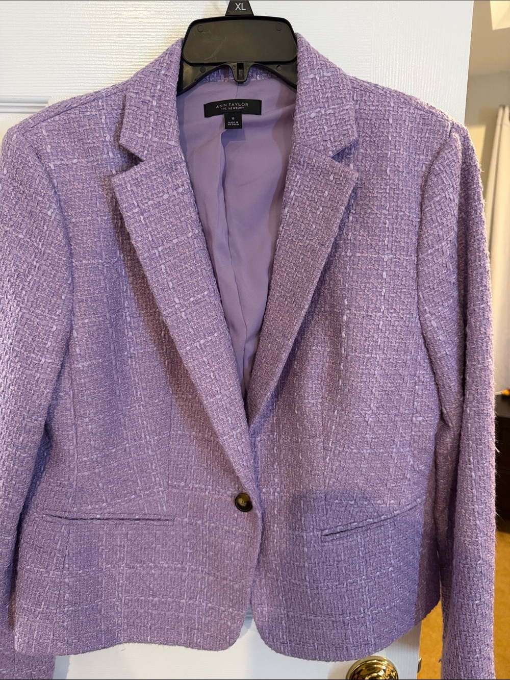Ann Taylor Lilac Textured Bouclé Blazer